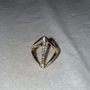 Elegant Gold Tone Diamond Ring